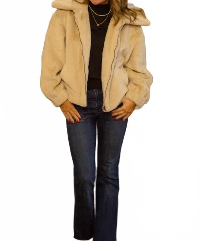 Thml Cropped Cozy Jacket In Cream In Brown