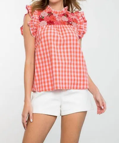 Thml Dawn Of My Heart Gingham Top In Pink