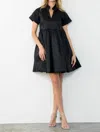 Thml Delaney Short Sleeve Iridescent Dress In Black In Black