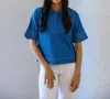 Thml Denim Collared Top In Harbor Blue In Blue