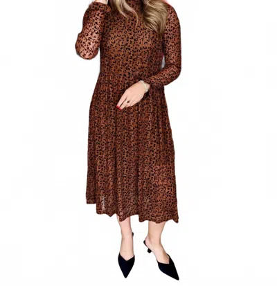 Thml Devore Dress In Brown