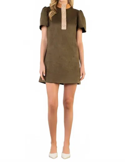 Thml Eleanor Mini Dress In Olive In Brown