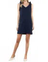 Thml Eleanor Tie Shoulder Dress In Navy In Blue