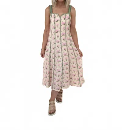 Thml Elysia Thin Strap Dress In Pink Floral Print In Neutral