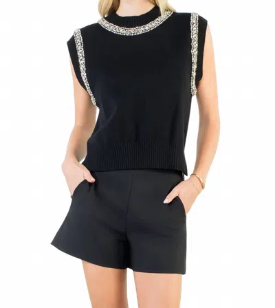 Thml Embellished Trim Vest In Black
