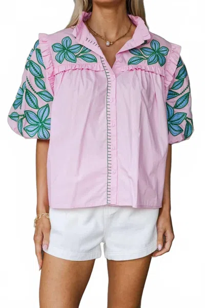 Thml Embroidered Blouse In Pink