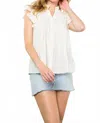 Thml Embroidered Button Down Top In White In White