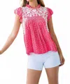Thml Embroidered Ruffled Top In Pink In Pink