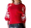 Thml Embroidered Sweater In Red