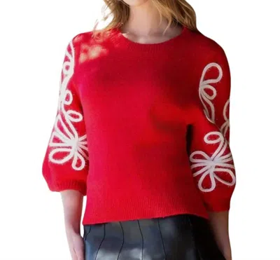 Thml Embroidered Sweater In Red