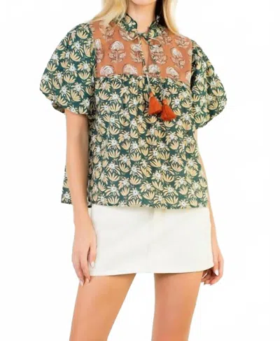 Thml Embroidered Top In Green