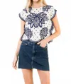 Thml Embroidered Top In White In Multi