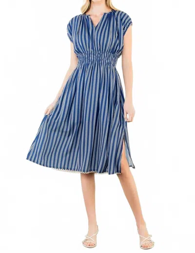 Thml Emerson Stripe Midi Dress In Blue