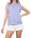 Thml Abby Ruffle Sleeve Textured Top In Lavender In Purple