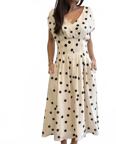 Thml Emily Polkadot Dress In Cream In Neutral