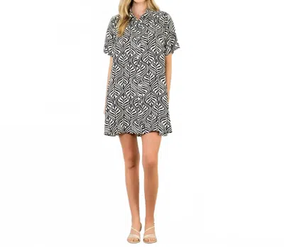 Thml Emory Mini Shirt Dress In White/ Black In Gray