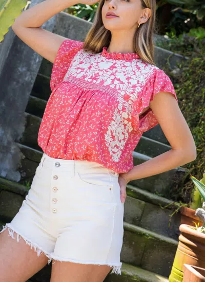 Thml English Garden Top In Pink