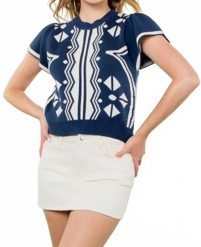 Thml Erin Top In Navy In Blue