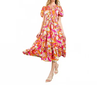 Thml Evelyn Dress In Pink/orange In Multi