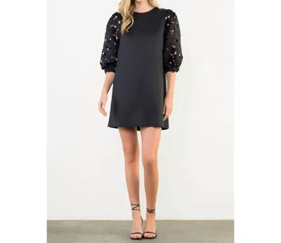 Thml Eyelet Sleeve Mini Dress In Black