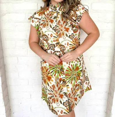 Thml Falls Arriving Flower Dress In Ecru In White