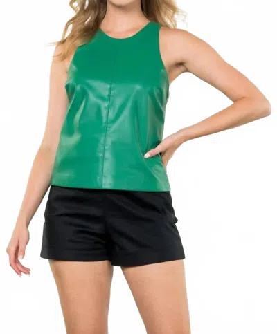 Thml Faux Leather Tank Top In Green
