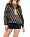 Thml Finer Things Tie Blouse In Black Gold In Black
