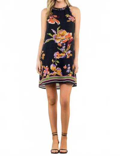 Thml Sleeveless Halter Dress In Multi Color In Black