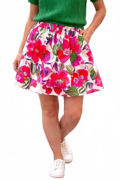 Thml Floral Print Mini Skirt In Multi In Pink