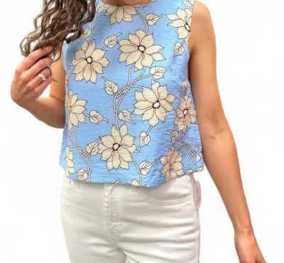Thml Floral Print Tank Top In Blue