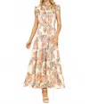 Thml Floral Print Tiered Maxi Dress In Cream In White