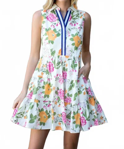 Thml Floral Sleeveless Mini Dress In Orange And Pink In Multi
