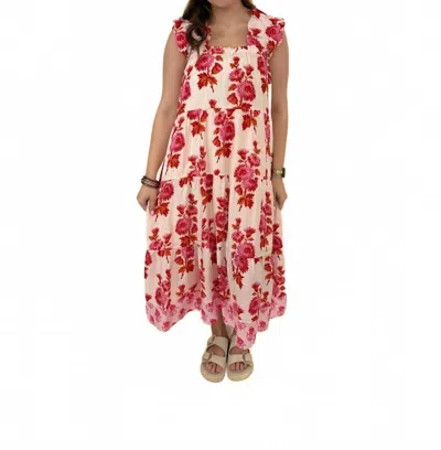 Thml Florina Flutter Sleeve Floral Dress In Cream In Multi