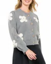 Thml Flower Knit Cardigan In Grey In Gray