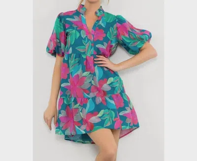 Thml Flower Power Dress In Teal