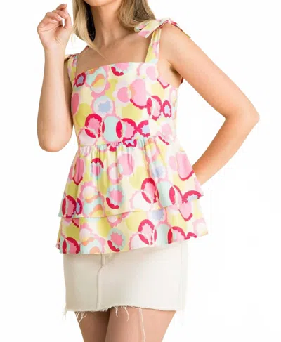 Thml Flower Print Top In Yellow In Multi