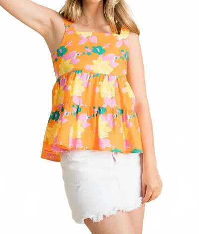 Thml Flower Swing Tank Top In Orange