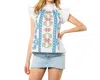 Thml Flutter Sleeve Embroidered Top In White In White