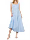 Thml Flutter Sleeve Midi Dress In Pale Blue In Blue
