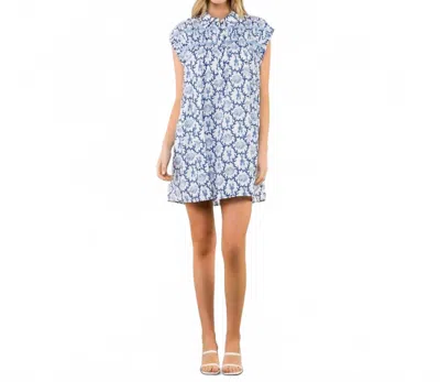 Thml Flutter Sleeve Print Dress In Blue