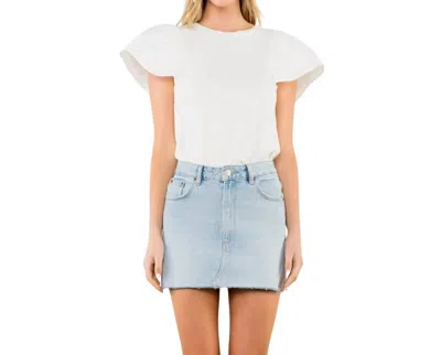 Thml Flutter Sleeve Top In Classic White