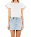 Thml Ruffle Layered Flutter Sleeve Top In White In White