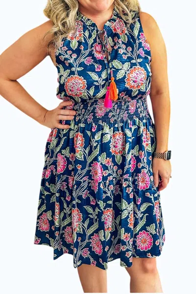 Thml Forget Me Not Dress In Blue Multi