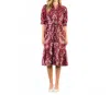 Thml Frances Midi Dress In Red In Multi