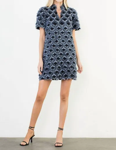 Thml Fringe Mini Dress In Navy In Blue
