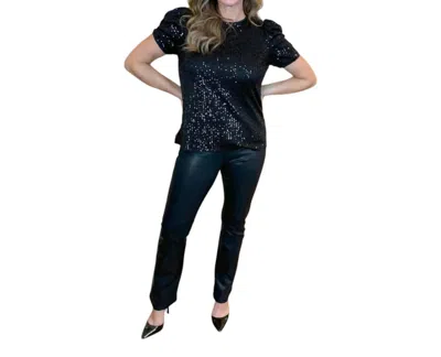 Thml Gabi Sequined Top In Black