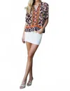 Thml Geometric Blouse In Brown In Brown