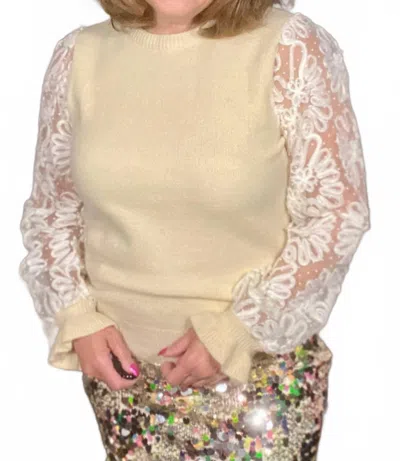 Thml Gilded Elegance Sweater In White In Brown