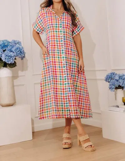 Thml Gingham Midi Dress In Multi