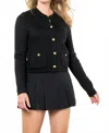 Thml Gold Button Cardi In Black In Black